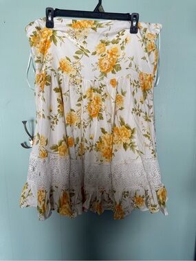 Altar’d State Strapless Summer Mini Dress with Yellow Roses and Corset